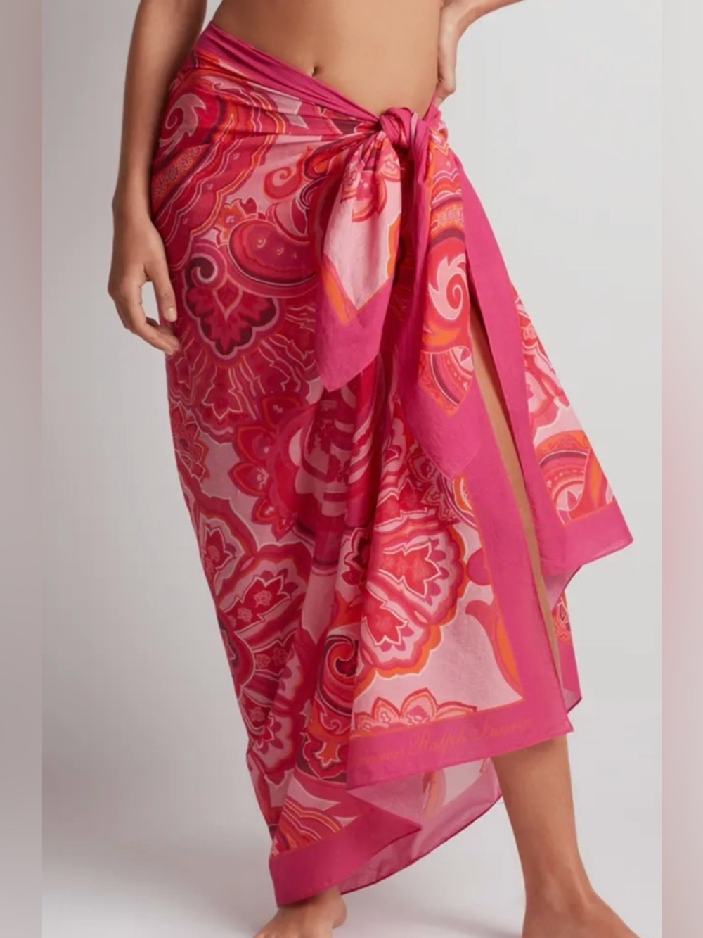 Lauren Ralph Lauren Print Cotton Cover-Up Pareo pink NWT